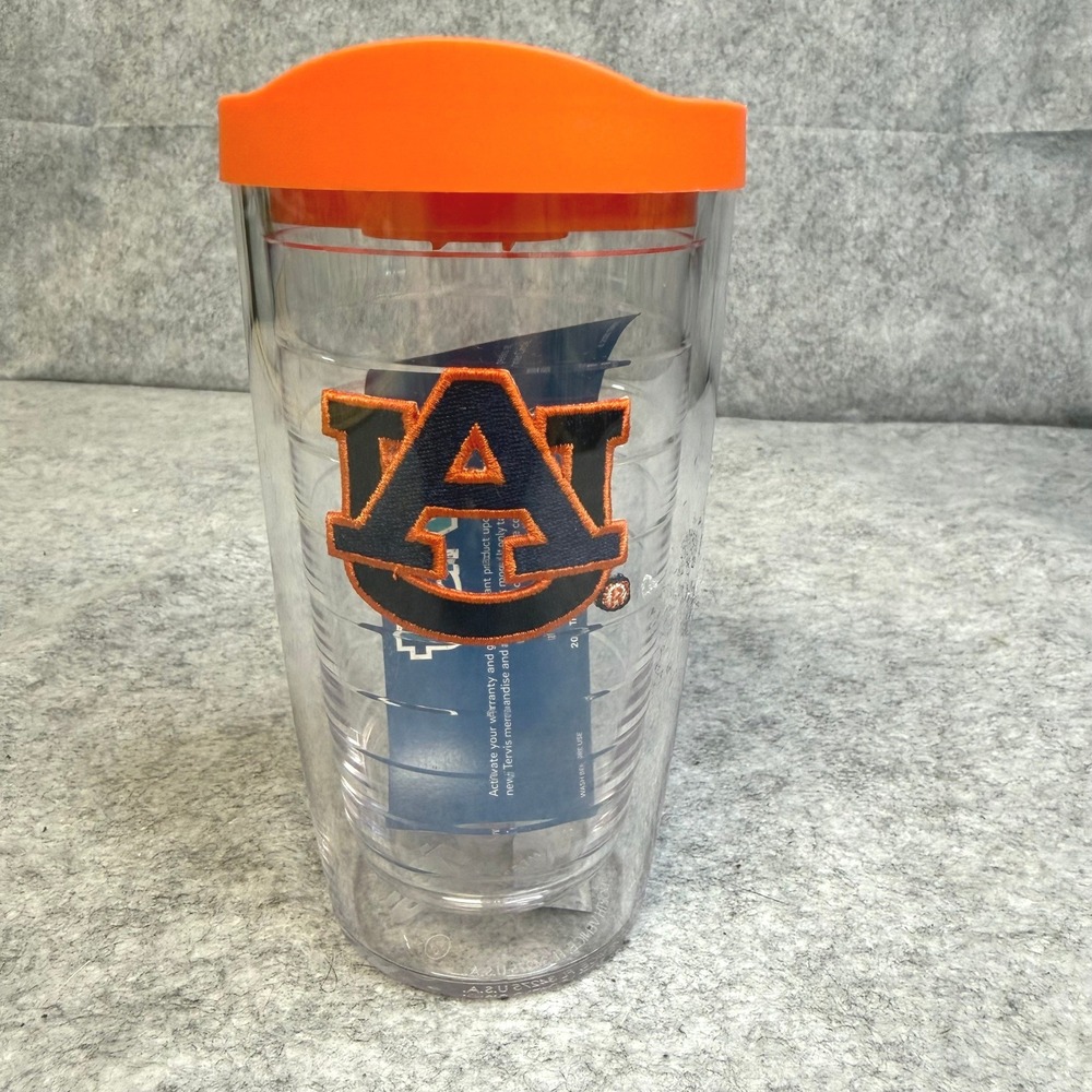 Tervis Auburn Tigers 16oz Insulated Tumbler Orange Lid AU Logo Patch Made in USA